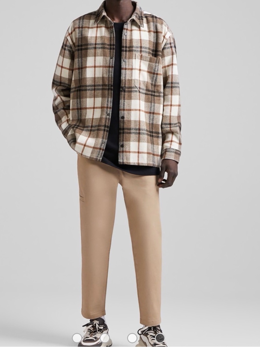 Bershka Plaid flannel shirt jacket Shacket Men's SZ L NWT